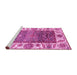 Sideview of Machine Washable Oriental Pink Traditional Rug, wshabs3599pnk