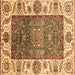 Square Machine Washable Oriental Brown Traditional Rug, wshabs3599brn