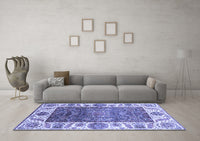 Machine Washable Oriental Blue Traditional Rug, wshabs3599blu