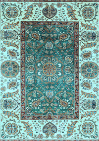 Oriental Light Blue Traditional Rug, abs3599lblu