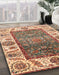 Abstract Yellow Oriental Rug in Family Room, abs3599