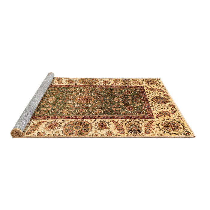 Sideview of Machine Washable Oriental Brown Traditional Rug, wshabs3599brn