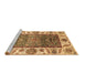 Sideview of Machine Washable Oriental Brown Traditional Rug, wshabs3599brn