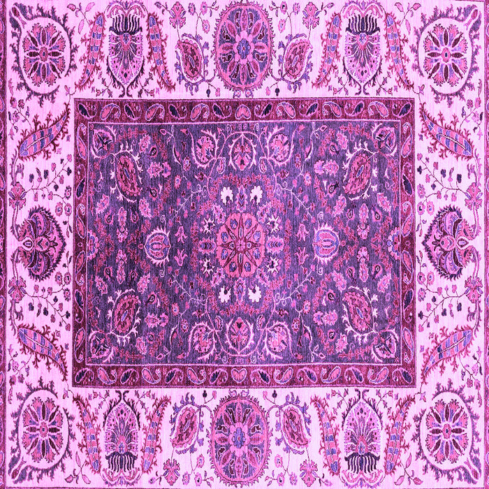 Square Machine Washable Oriental Purple Traditional Area Rugs, wshabs3599pur