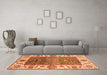 Machine Washable Oriental Orange Traditional Area Rugs in a Living Room, wshabs3599org