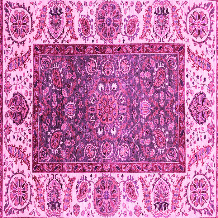 Square Oriental Pink Traditional Rug, abs3599pnk