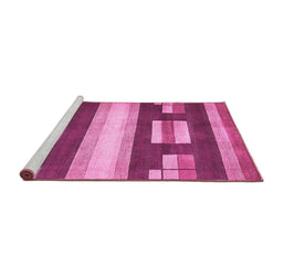 Sideview of Machine Washable Abstract Pink Modern Rug, wshabs359pnk