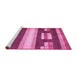 Sideview of Machine Washable Abstract Pink Modern Rug, wshabs359pnk