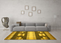 Machine Washable Abstract Yellow Modern Rug, wshabs359yw