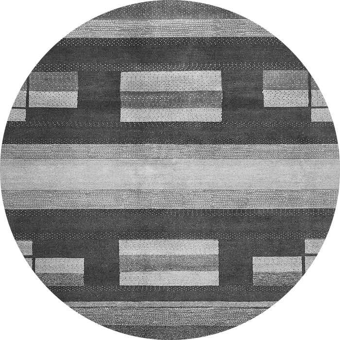 Round Machine Washable Abstract Gray Modern Rug, wshabs359gry