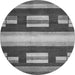 Round Machine Washable Abstract Gray Modern Rug, wshabs359gry