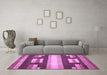 Machine Washable Abstract Purple Modern Area Rugs in a Living Room, wshabs359pur