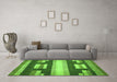 Machine Washable Abstract Green Modern Area Rugs in a Living Room,, wshabs359grn