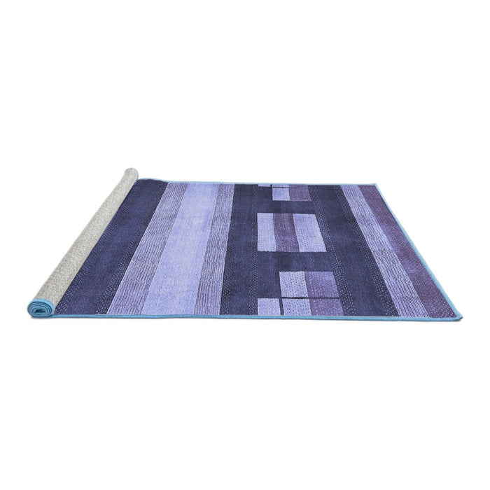 Sideview of Machine Washable Abstract Blue Modern Rug, wshabs359blu