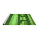 Sideview of Machine Washable Abstract Green Modern Area Rugs, wshabs359grn