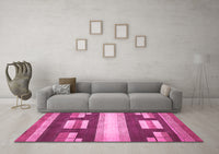 Machine Washable Abstract Pink Modern Rug, wshabs359pnk