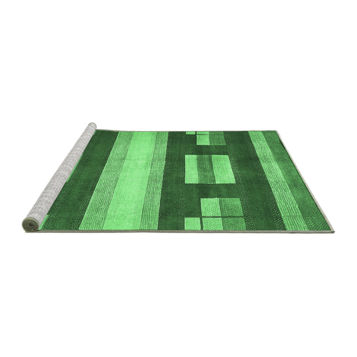 Sideview of Machine Washable Abstract Emerald Green Modern Area Rugs, wshabs359emgrn