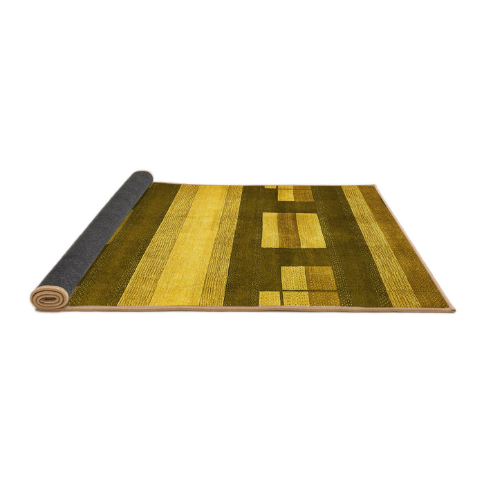 Sideview of Abstract Yellow Modern Rug, abs359yw