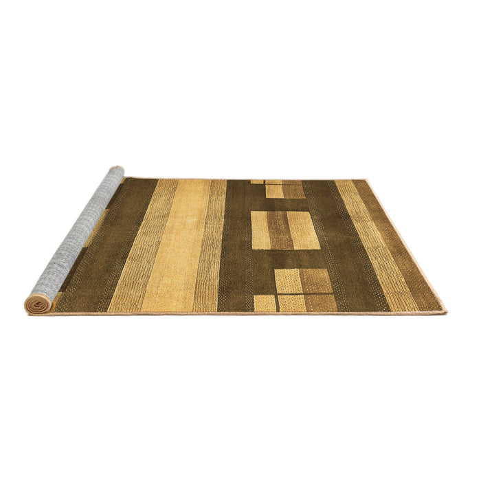 Sideview of Machine Washable Abstract Brown Modern Rug, wshabs359brn