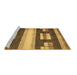 Sideview of Machine Washable Abstract Brown Modern Rug, wshabs359brn