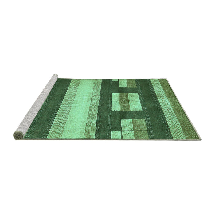 Sideview of Machine Washable Abstract Turquoise Modern Area Rugs, wshabs359turq