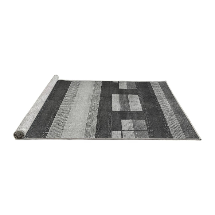 Sideview of Machine Washable Abstract Gray Modern Rug, wshabs359gry
