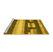 Sideview of Machine Washable Abstract Yellow Modern Rug, wshabs359yw