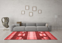 Machine Washable Abstract Red Modern Rug, wshabs359red