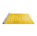 Sideview of Machine Washable Oriental Yellow Traditional Rug, wshabs35yw