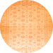 Round Oriental Orange Traditional Rug, abs35org