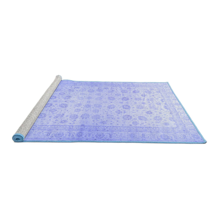 Sideview of Machine Washable Oriental Blue Traditional Rug, wshabs35blu