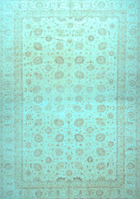 Oriental Light Blue Traditional Rug, abs35lblu