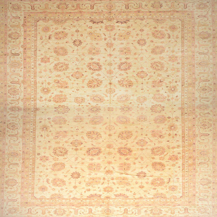 Square Machine Washable Abstract Mustard Yellow Rug, wshabs35