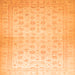 Square Machine Washable Oriental Orange Traditional Area Rugs, wshabs35org