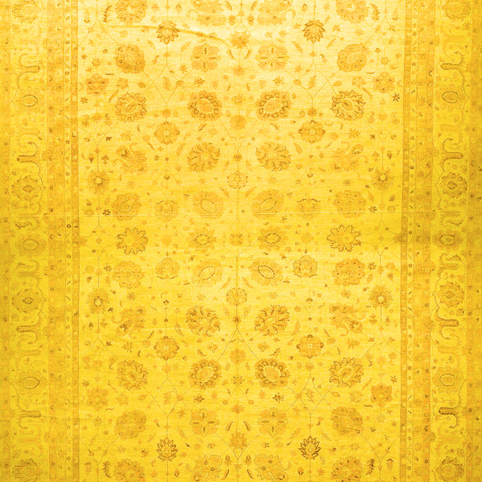 Machine Washable Oriental Yellow Traditional Rug, wshabs35yw