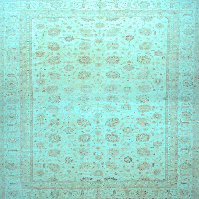 Square Oriental Light Blue Traditional Rug, abs35lblu