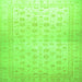 Square Oriental Green Traditional Rug, abs35grn