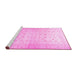 Sideview of Machine Washable Oriental Pink Traditional Rug, wshabs35pnk