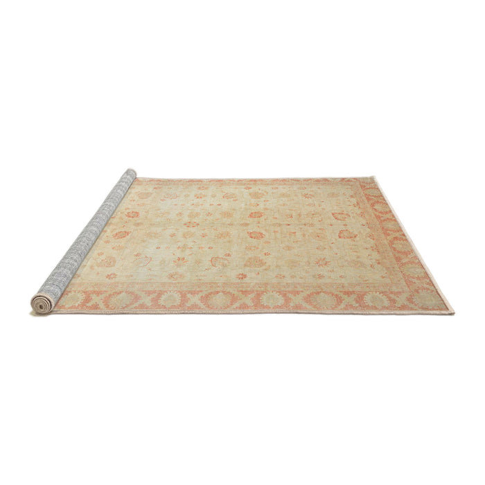 Sideview of Machine Washable Abstract Khaki Gold Rug, wshabs36