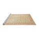 Sideview of Machine Washable Abstract Khaki Gold Rug, wshabs36