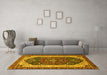 Machine Washable Abstract Yellow Modern Rug in a Living Room, wshabs3600yw