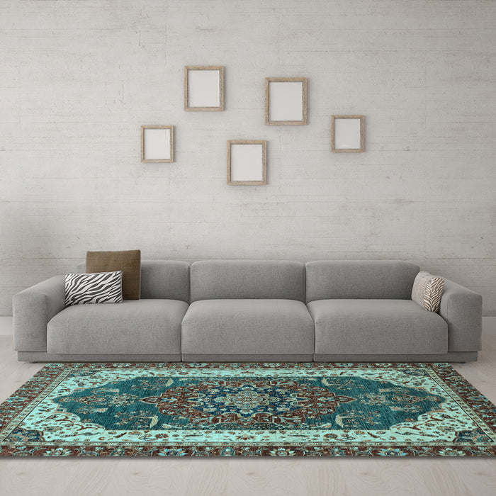 Machine Washable Abstract Light Blue Modern Rug in a Living Room, wshabs3600lblu