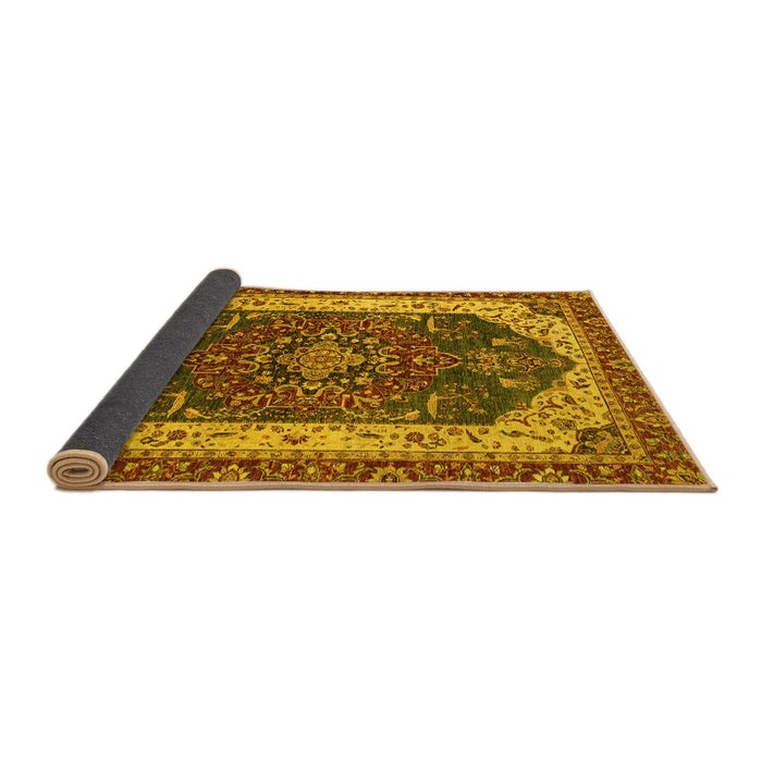 Sideview of Abstract Yellow Modern Rug, abs3600yw
