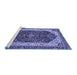 Sideview of Machine Washable Abstract Blue Modern Rug, wshabs3600blu