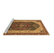 Sideview of Machine Washable Abstract Brown Modern Rug, wshabs3600brn