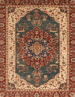 Abstract Saffron Red Modern Rug, abs3600