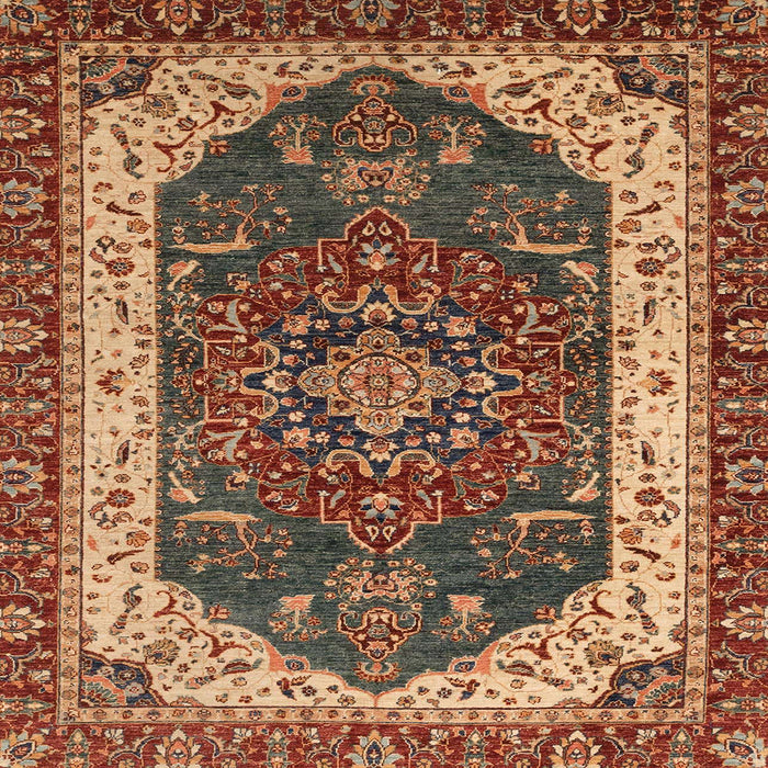 Square Machine Washable Abstract Saffron Red Rug, wshabs3600