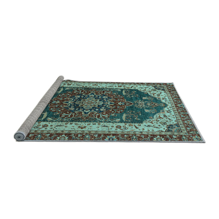 Sideview of Machine Washable Abstract Light Blue Modern Rug, wshabs3600lblu