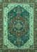 Machine Washable Abstract Turquoise Modern Area Rugs, wshabs3600turq