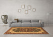 Machine Washable Abstract Brown Modern Rug in a Living Room,, wshabs3600brn